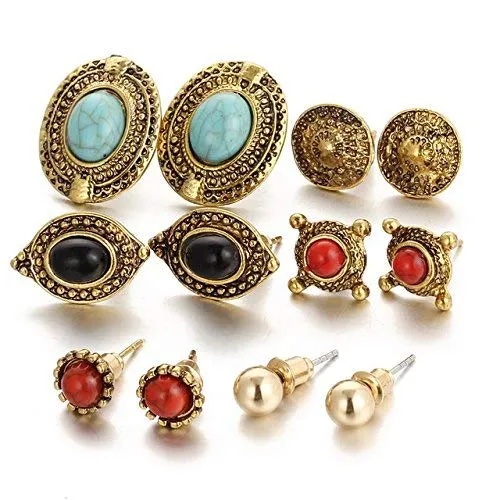 Necklaces Yellow Chimes Yellow Chimes 6 Assorted Pairs Afghani Studs Combo Set Golden Oxidized Stylish Studs Earrings for Women Girls Necklaces Yellow Chimes Yellow Chimes 6 Assorted Pairs Afghani Studs Combo Set Golden Oxidized Stylish Studs Earrings for Women Girls
