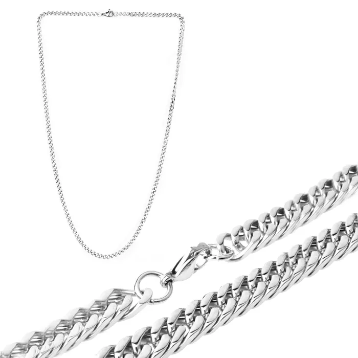 Necklaces Yellow Chimes Yellow Chimes Chain for Men and Boys Silver Chain Neck Chain for Men 2 Pcs Combo of Stainless Steel Chains for Men Birthday Gift for Men and Boys Anniversary Gift for Husband