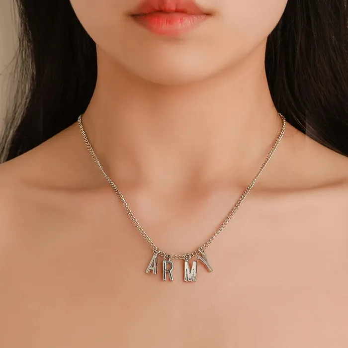 Necklaces Yellow Chimes Yellow Chimes Chain Pendant Necklace for Unisex Silver Chain Necklace Stainless Steel ARMY Pendant Necklace for Girls and Boys
