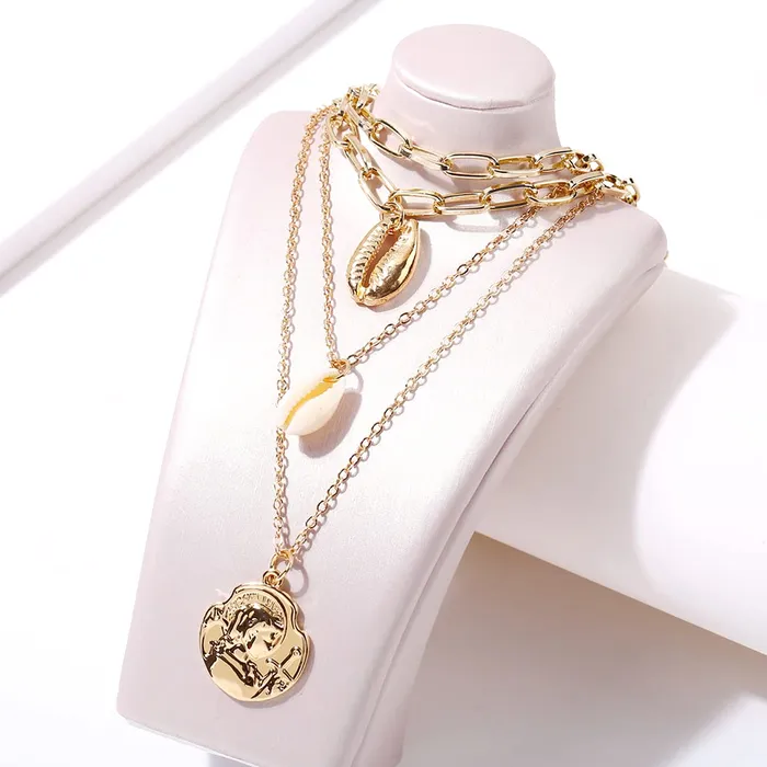 Necklaces Yellow Chimes Yellow Chimes Combo Fashion Multilayered Silver Gold Plated Chain Choker Necklace for Women and Girls Design 9