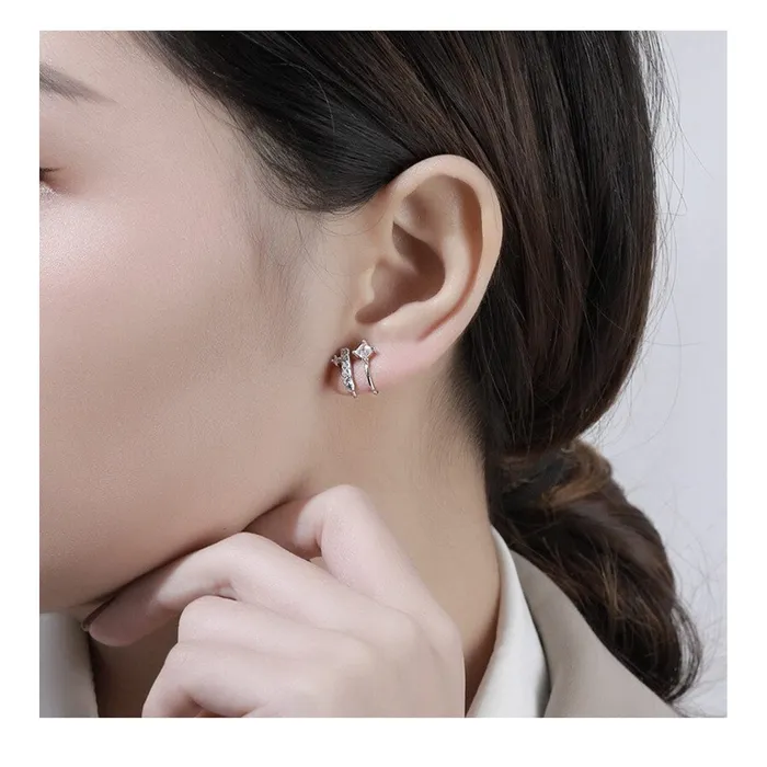 Necklaces Yellow Chimes Yellow Chimes Earrings for Women and Girls Silver Ear cuffs Silver Tone Crystal Ear Cuffs Earrings for Women Western Earcuffs Birthday Gift for girls and women Anniversary Gift for Wife