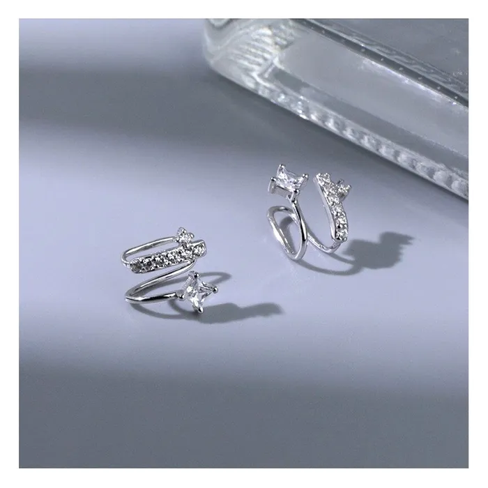 Necklaces Yellow Chimes Yellow Chimes Earrings for Women and Girls Silver Ear cuffs Silver Tone Crystal Ear Cuffs Earrings for Women Western Earcuffs Birthday Gift for girls and women Anniversary Gift for Wife