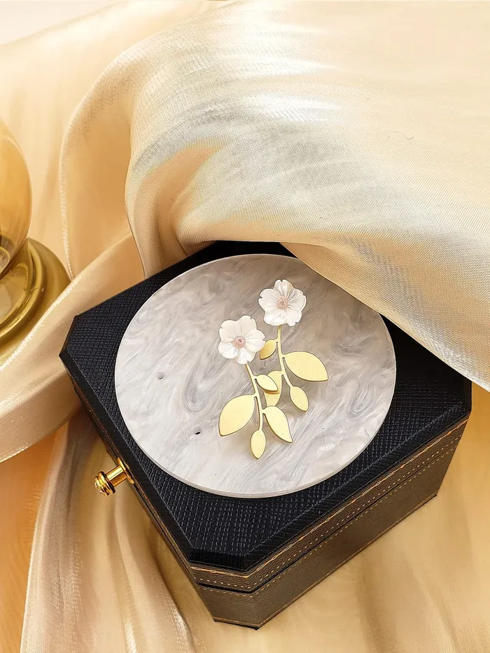 Necklaces Yellow Chimes Yellow Chimes Earrings For Women Combo Of 2 Pcs Gold Tone Floral Designed Drop Earrings With Geomtrical Back Drop Earrings For Women and Girls
