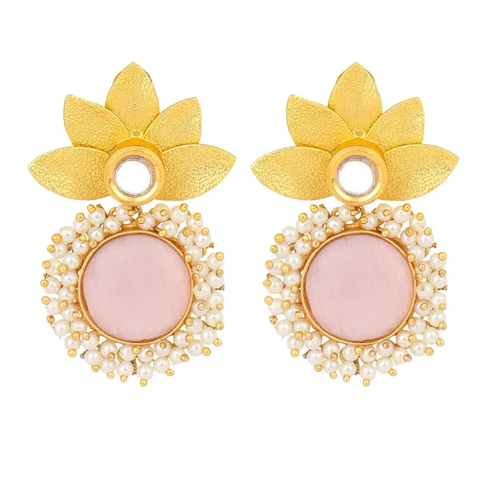 Necklaces Yellow Chimes Yellow Chimes Earrings for Women Gold Toned Floral Designed Pink Crystal Studded with Beads Drop Earrings for Women and Girls Necklaces Yellow Chimes Yellow Chimes Earrings for Women Gold Toned Floral Designed Pink Crystal Studded with Beads Drop Earrings for Women and Girls
