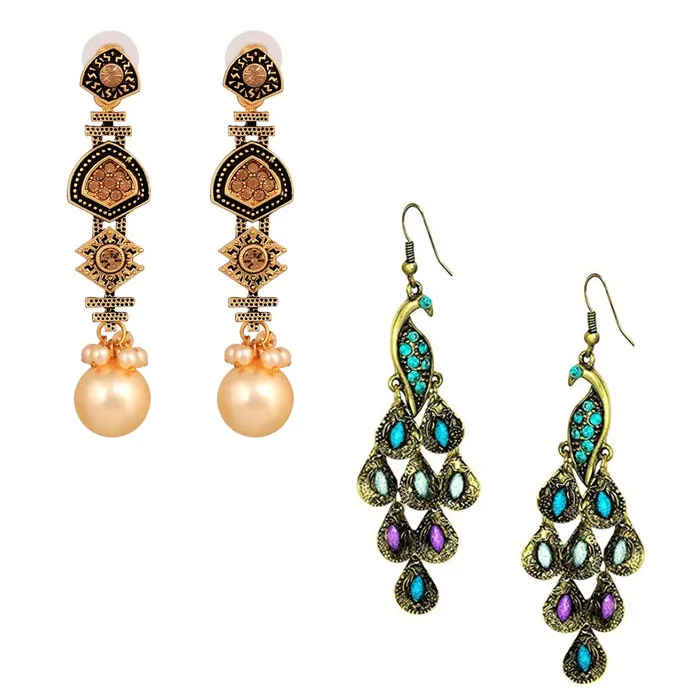 Necklaces Yellow Chimes Yellow Chimes Oxidized Combo 2 Pairs Stylish Earrings for Women and Girls Necklaces Yellow Chimes Yellow Chimes Oxidized Combo 2 Pairs Stylish Earrings for Women and Girls