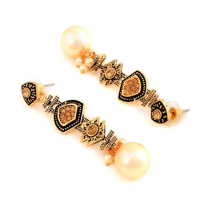 Necklaces Yellow Chimes Yellow Chimes Oxidized Combo 2 Pairs Stylish Earrings for Women and Girls