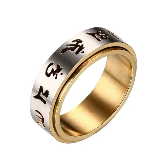 Necklaces Yellow Chimes Yellow Chimes Religious Lucky Transfer Rotatable six Words Mantra Stainless Steel Spinner Pattern Rings for Men and Boys Necklaces Yellow Chimes Yellow Chimes Religious Lucky Transfer Rotatable six Words Mantra Stainless Steel Spinner Pattern Rings for Men and Boys