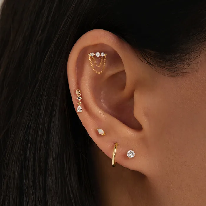 PETAL Opal Threadless Flatback Earring AURELIE GI Earrings