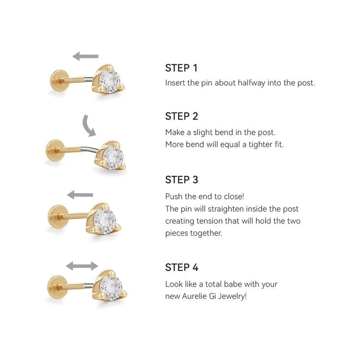 PETAL Opal Threadless Flatback Earring AURELIE GI Earrings