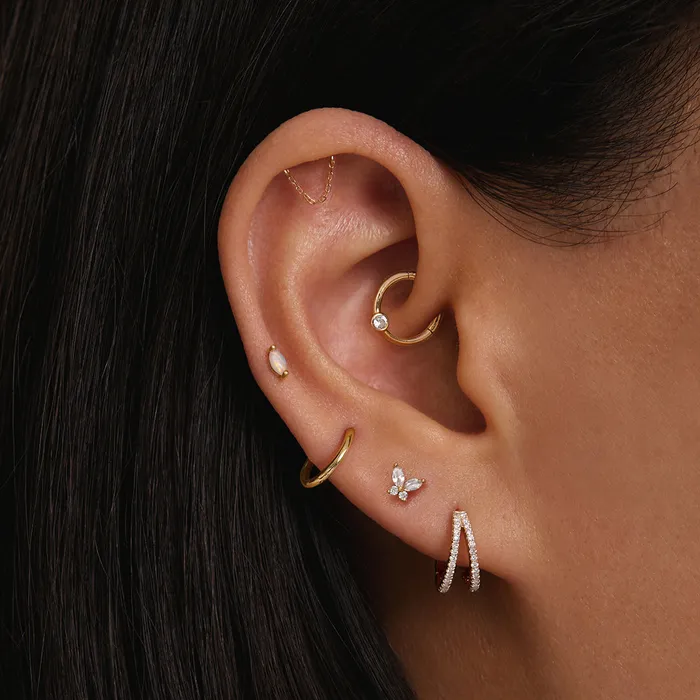 PETAL Opal Threadless Flatback Earring AURELIE GI Earrings