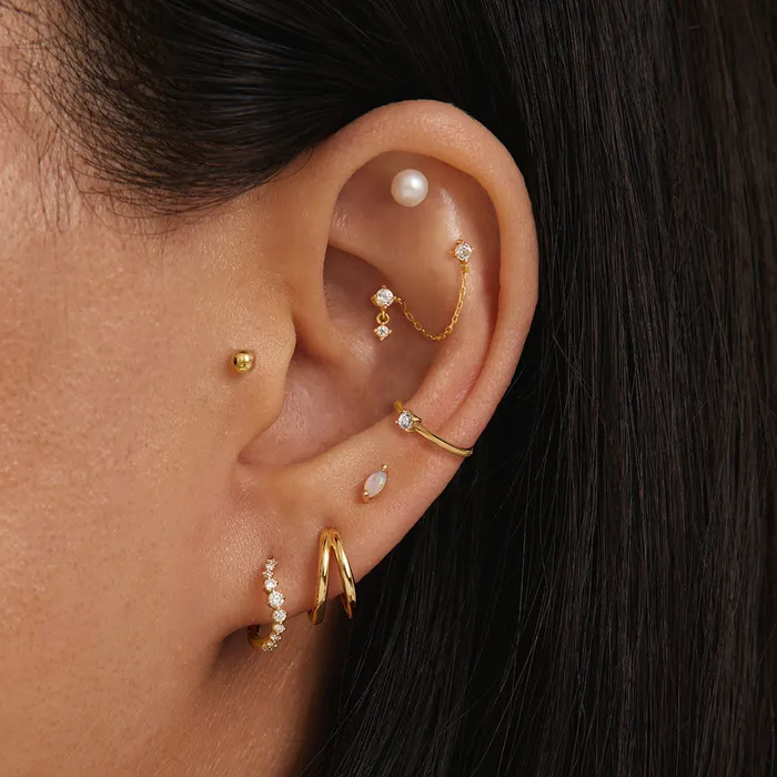 PETAL Opal Threadless Flatback Earring AURELIE GI Earrings