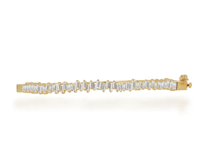 Rachel Reid Bracelets Diamond Baguette Bangle