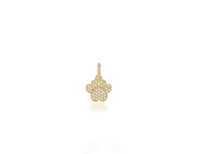Rachel Reid Charm Necklaces Diamond Dog Paw Charm