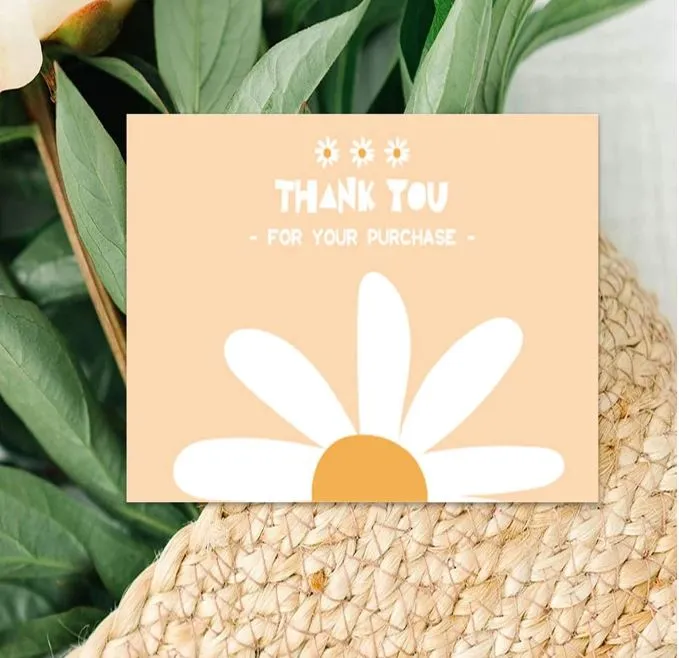 Resin Art Hub Necklaces 30pcs Floral Thank You Cards For ECom Packs