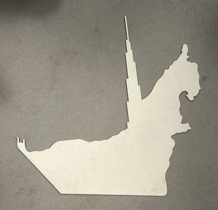 RESIN ART HUB Necklaces UAE Map with Burj Khalifa Shaped MDF Board for Resin Art