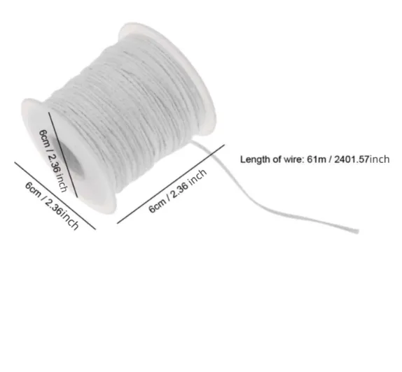 RESIN ART HUB White Candle Wick Roll for Candle Making Necklaces