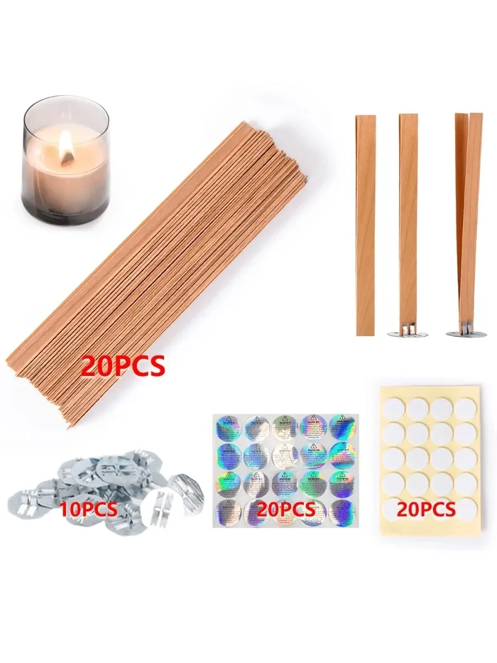 Resin Art Hub Wooden Candle Wicks for Candle Making 70 pcs Necklaces