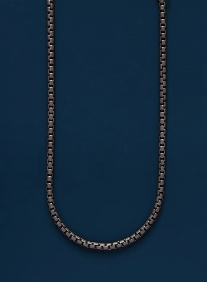 Rings WE ARE ALL SMITH Mens Jewelry Clothing Titanium coated over sterling 3mm Venetian round box chain