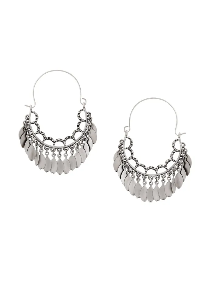 Rings Yellow Chimes Hoop Earrings Oxidized Silver Plated Elegant Lightweight 5 cm Silver Rings Yellow Chimes Hoop Earrings Oxidized Silver Plated Elegant Lightweight 5 cm Silver