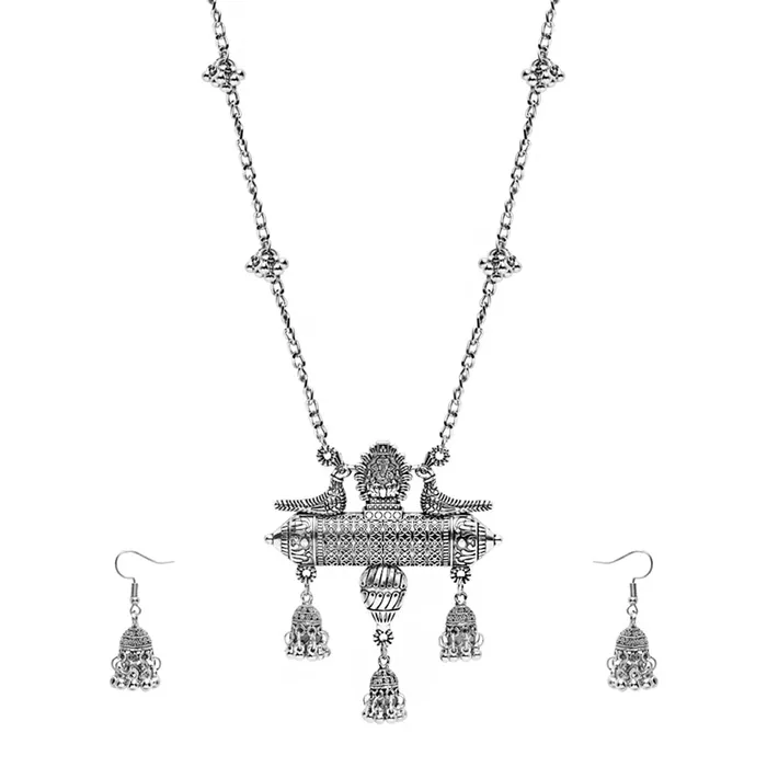 Rings Yellow Chimes Jewellery Set for Women and Girls Traditional Silver Oxidised Jewellery Set Silver Oxidized Necklace Set Birthday Gift For Girls Women Anniversary Gift for Wife Yellow Chimes