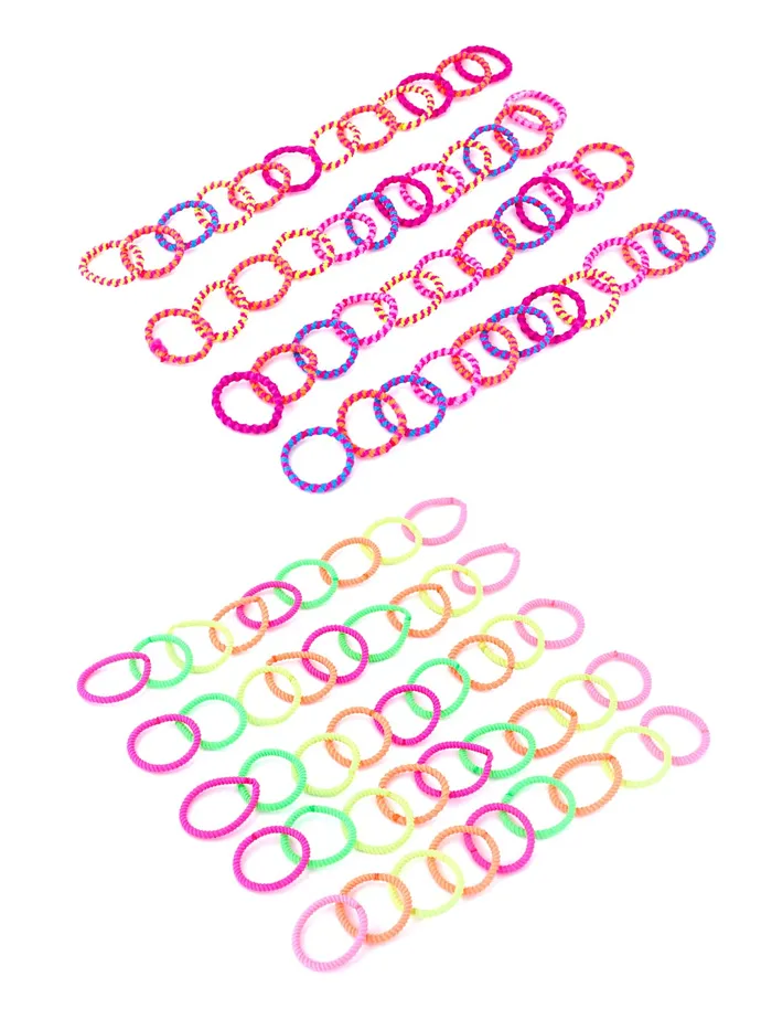 Rings Yellow Chimes Melbees by Yellow Chimes Hair Rubber Bands for Girls Kids Hair Accessories for Girls Set of 100 Pcs Rubberbands Multicolor Soft Stretchy Small Ponytail Holders for Girls Kids Teens Toddlers