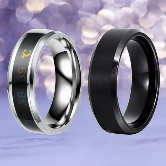 Rings Yellow Chimes Rings for Men 2 Pcs Combo Dragon Celtic Inlay Polish Finish Titanium Steel Rings for Men Boys Yellow Chimes