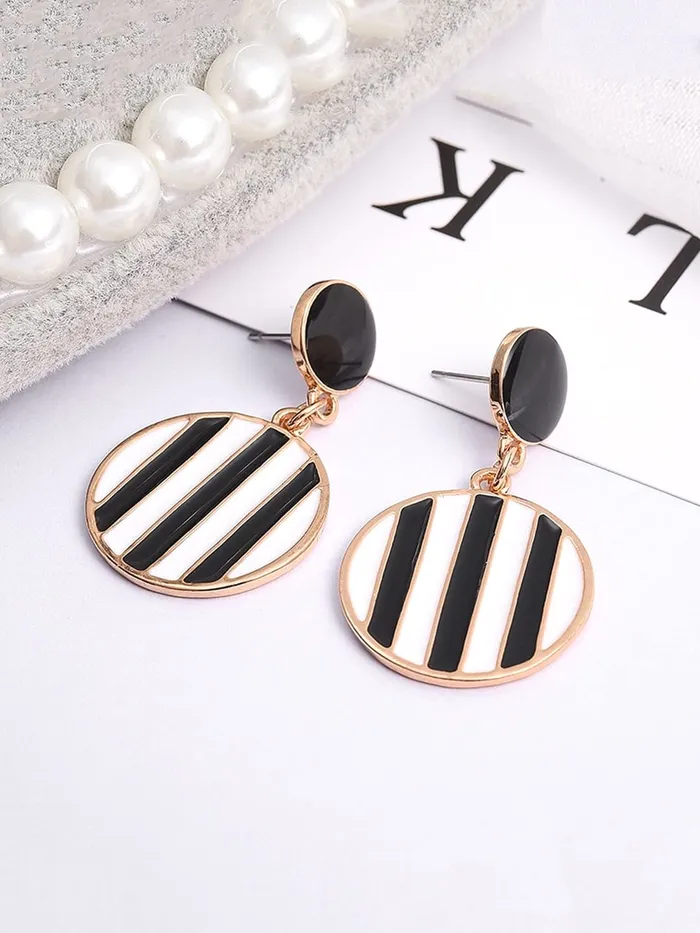 Rings Yellow Chimes Yellow Chimes Drop Earrings for Women Western Rose Gold Plated Stainless Steel Geometric Drop Earrings For Women and Girls