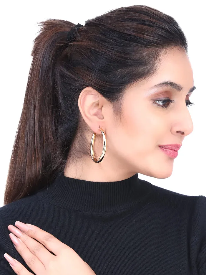 Rings Yellow Chimes Yellow Chimes Hoop Earrings for Women Set Of 9 Pairs Gold Plated Combo Hoop Stud Earrings Set For Women and Girls