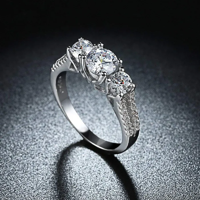 Rings Yellow Chimes Yellow Chimes Rings for Women White Crystal Ring Platinum Plated Crystal Ring for Women and GirlsSize US 8