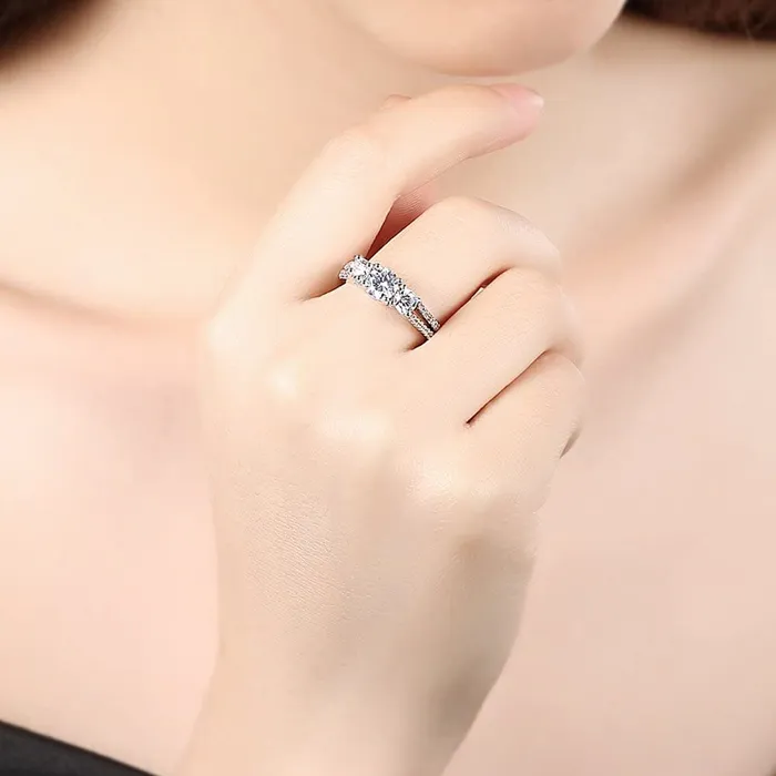 Rings Yellow Chimes Yellow Chimes Rings for Women White Crystal Ring Platinum Plated Crystal Ring for Women and GirlsSize US 8