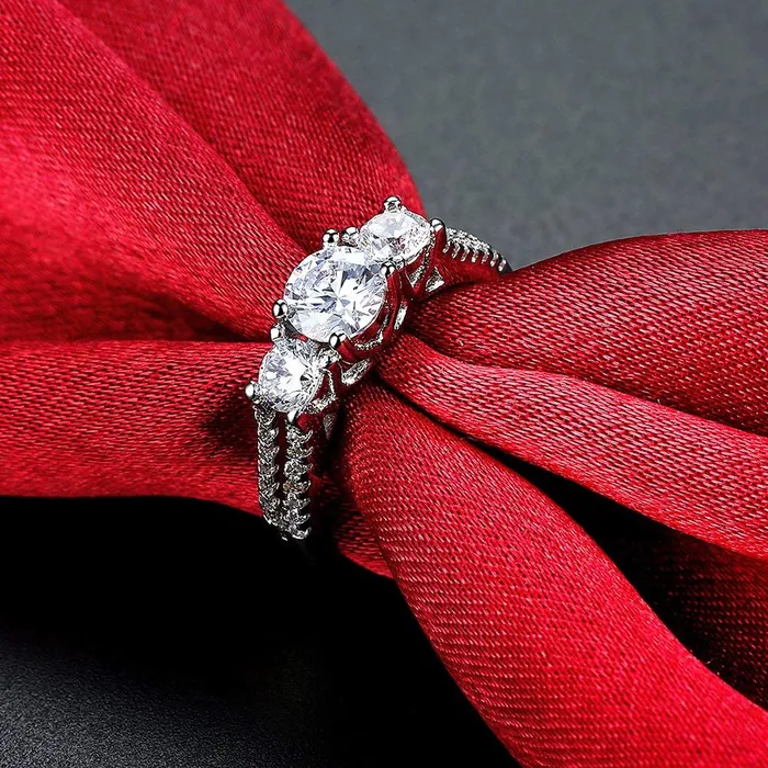 Rings Yellow Chimes Yellow Chimes Rings for Women White Crystal Ring Platinum Plated Crystal Ring for Women and GirlsSize US 8