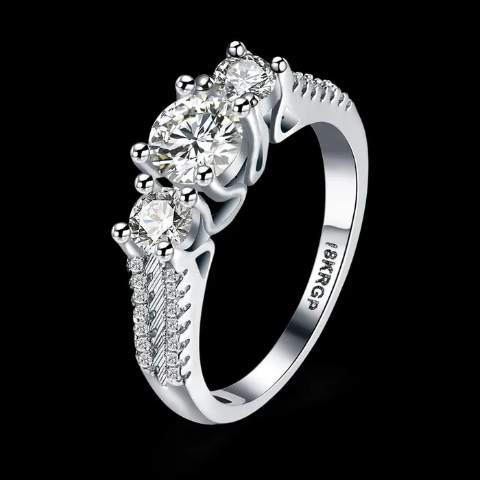 Rings Yellow Chimes Yellow Chimes Rings for Women White Crystal Ring Platinum Plated Crystal Ring for Women and GirlsSize US 8