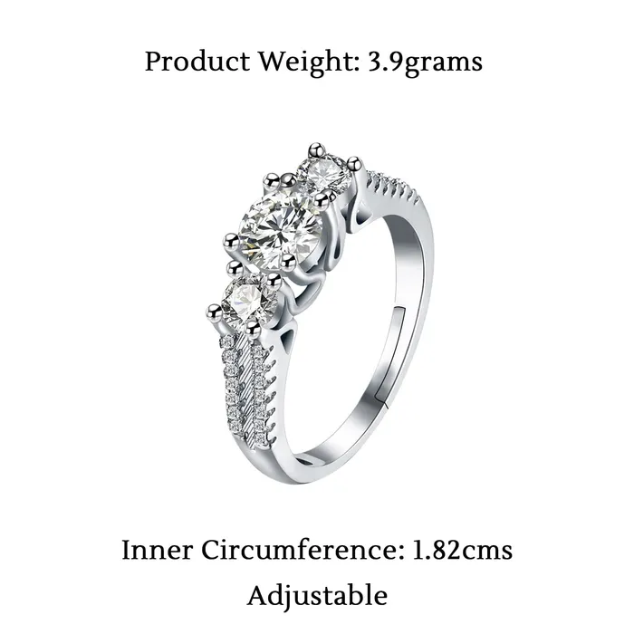 Rings Yellow Chimes Yellow Chimes Rings for Women White Crystal Ring Platinum Plated Crystal Ring for Women and GirlsSize US 8