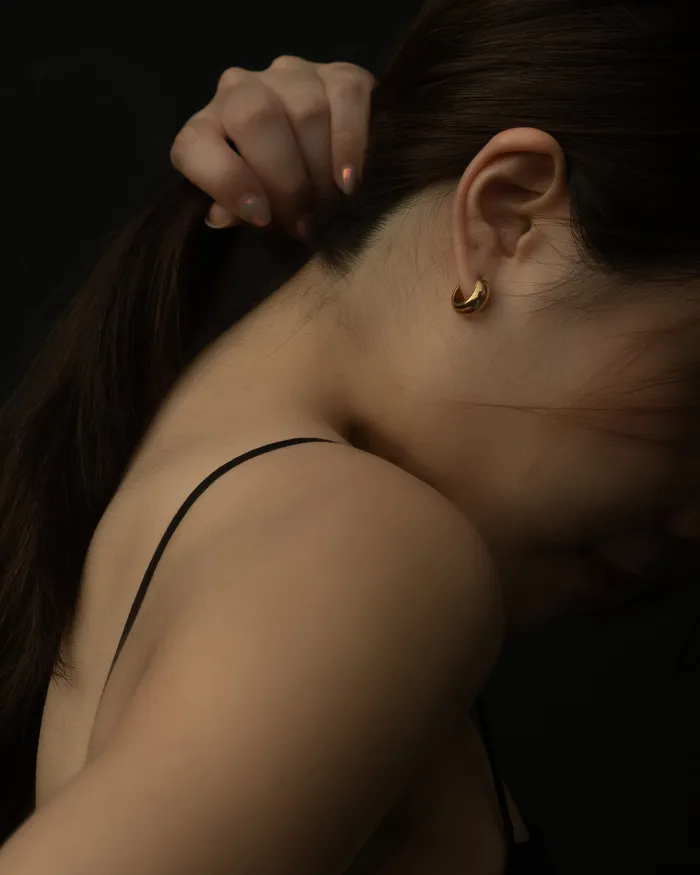 Rizzo C Hoop Stud Earrings MYJN Earrings