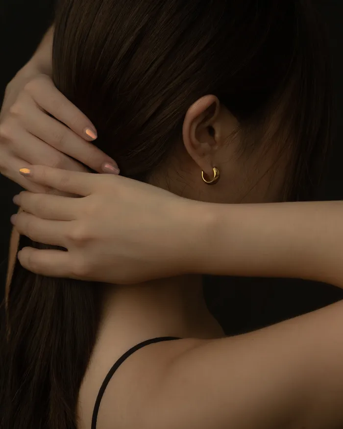 Rizzo C Hoop Stud Earrings MYJN Earrings