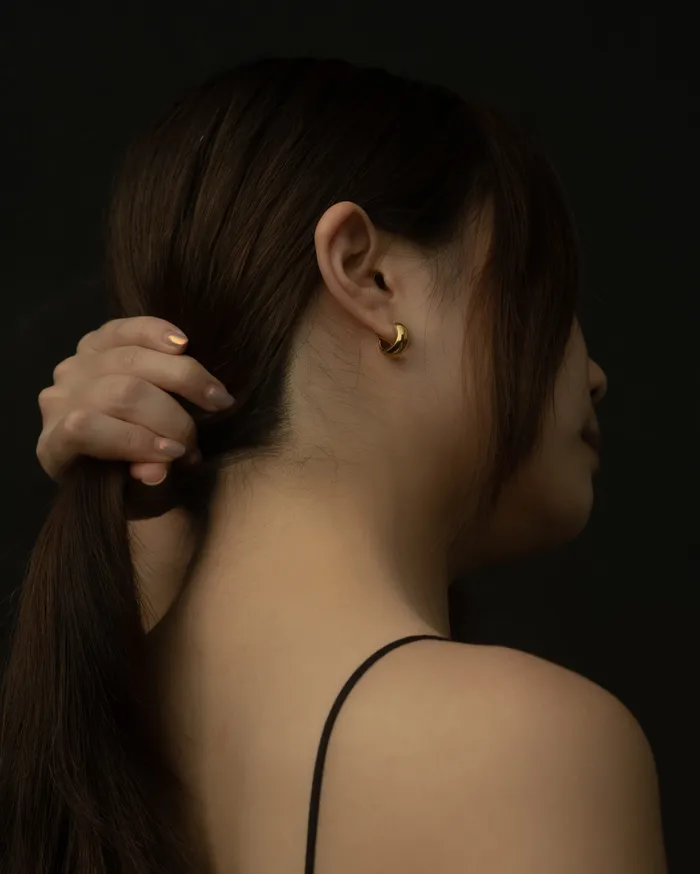 Rizzo C Hoop Stud Earrings MYJN Earrings