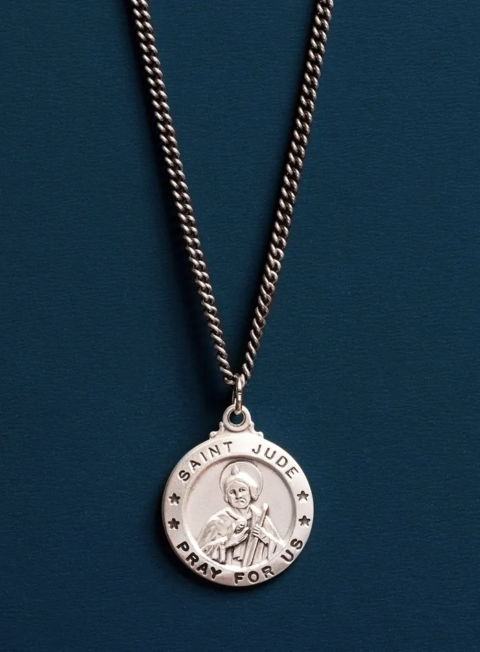 Saint Jude Sterling Silver Round Pendant Medal for Men WE ARE ALL SMITH Mens Jewelry Clothing Necklaces Saint Jude Sterling Silver Round Pendant Medal for Men WE ARE ALL SMITH Mens Jewelry Clothing Necklaces