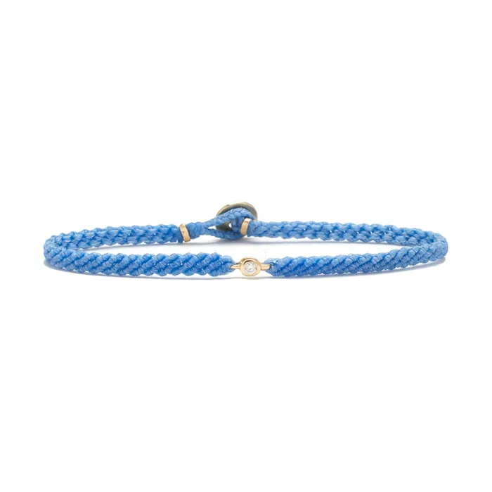 Scosha Bracelets Classic blue woven bracelet with diamond
