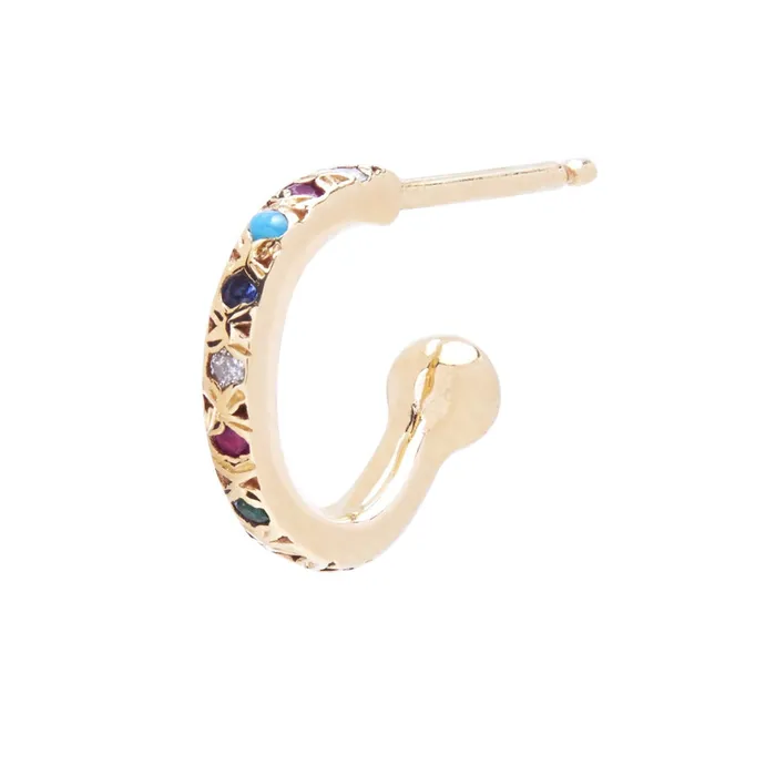 Scosha Earrings Rainbow Gemstone Hoop