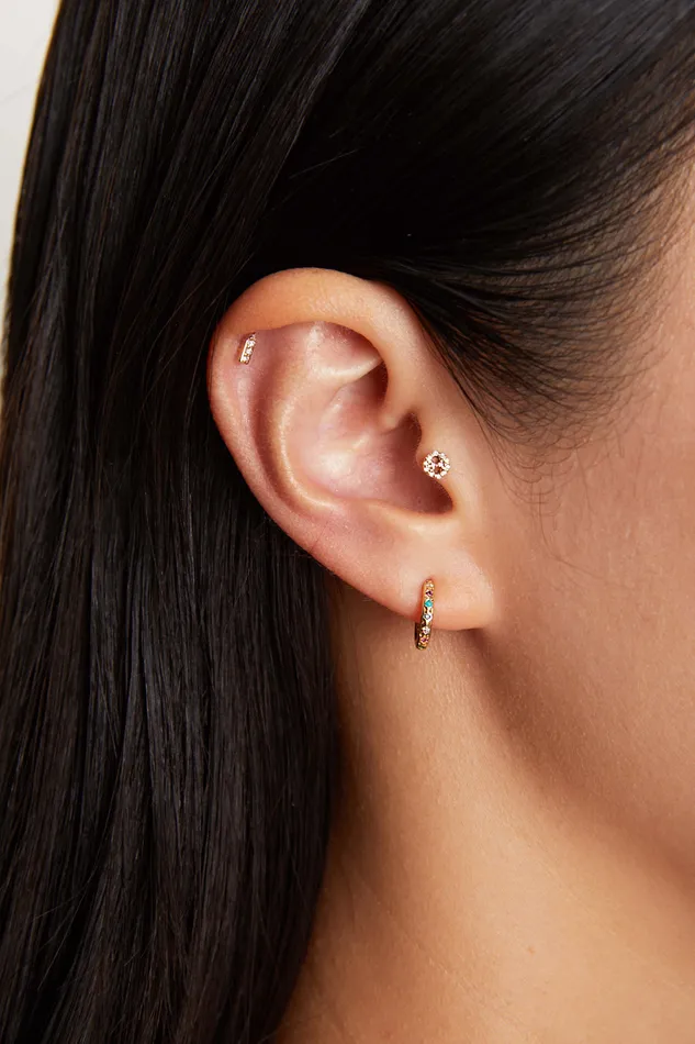 Scosha Earrings Rainbow Gemstone Hoop Scosha Earrings Rainbow Gemstone Hoop