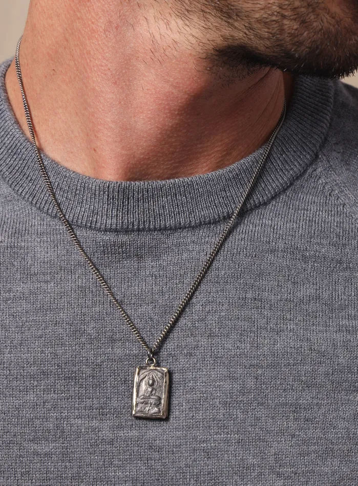 Silver Buddha Necklace for Men We Are All Smith Necklaces
