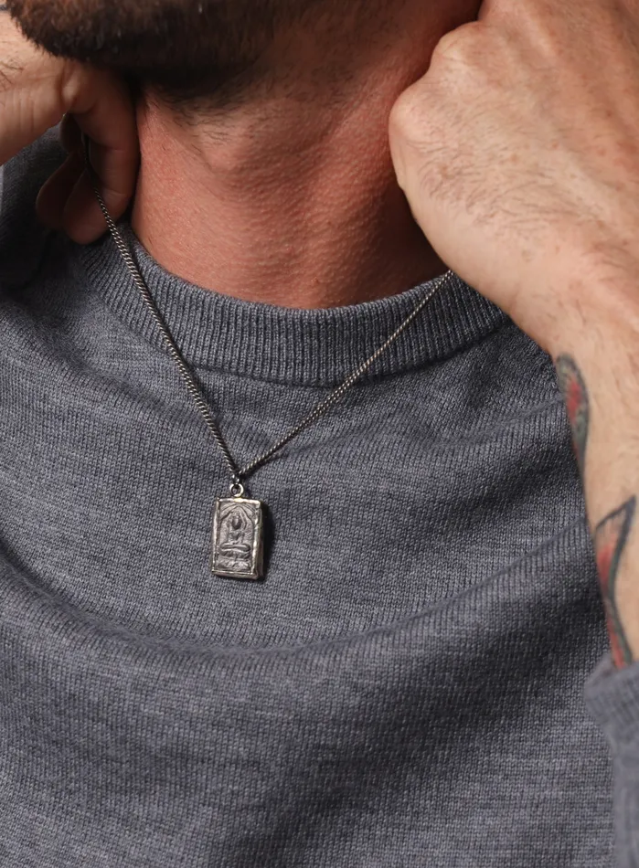 Silver Buddha Necklace for Men We Are All Smith Necklaces
