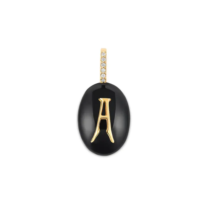 Small Oval Cabochon Monogram Charm Kate Collins Jewelry Earrings
