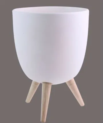 Splash Rings White Ceramic Planter