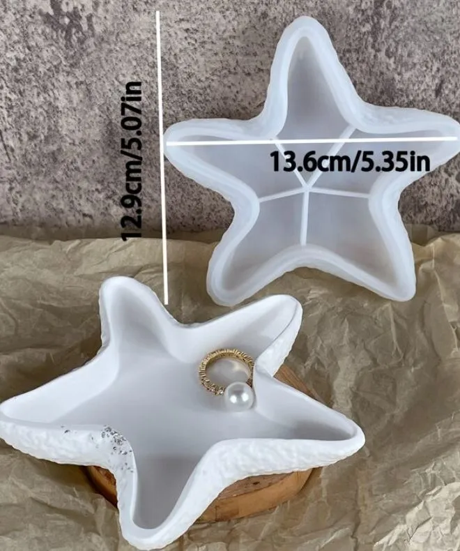 Star Fish Shaped Storage Tray Silicone Mold Resin Art Hub Earrings