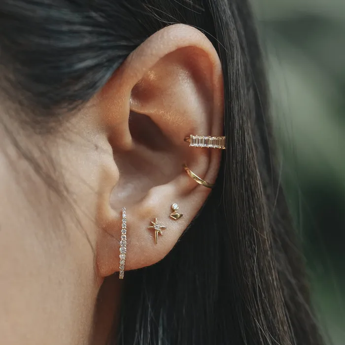 STAR Single Diamond Starburst Stud AURELIE GI Earrings