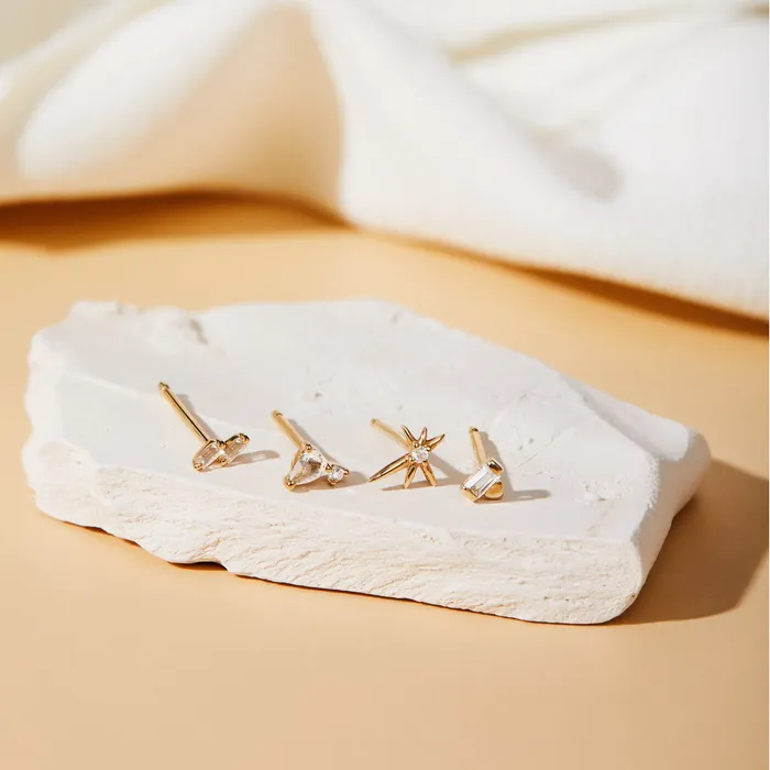 STAR Single Diamond Starburst Stud AURELIE GI Earrings