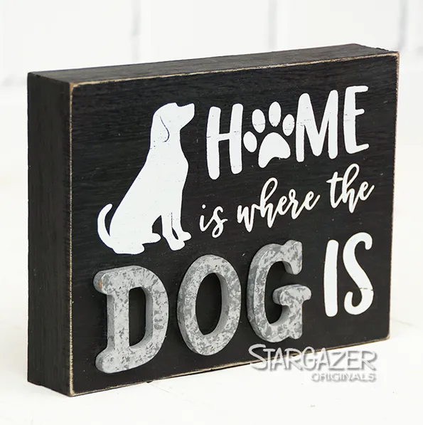 Stargazer Earrings Home Is Where The Dog Is Sign