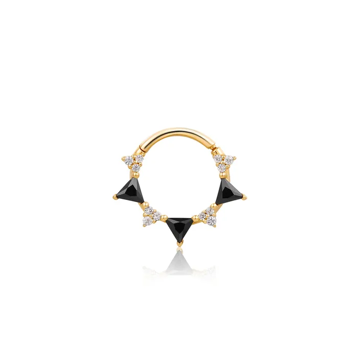 TESSA Black Spinel and White Sapphire Clicker Hoop AURELIE GI Earrings