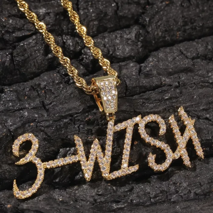 The Signature Collection Co Cursive Hip Hop Name Necklace Necklaces